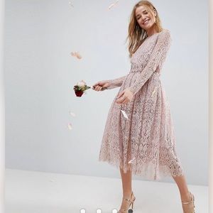 ASOS | lace long sleeve midi dress